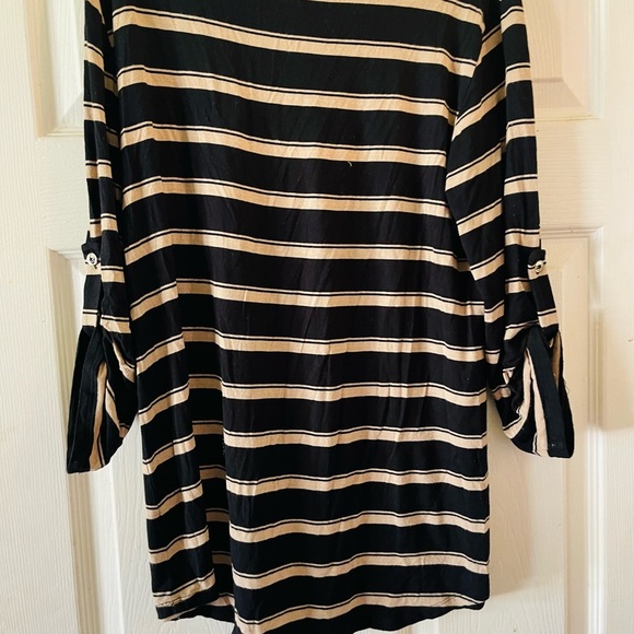 Cable & gauge striped top roll tab 3/4 sleeve - Picture 4 of 5